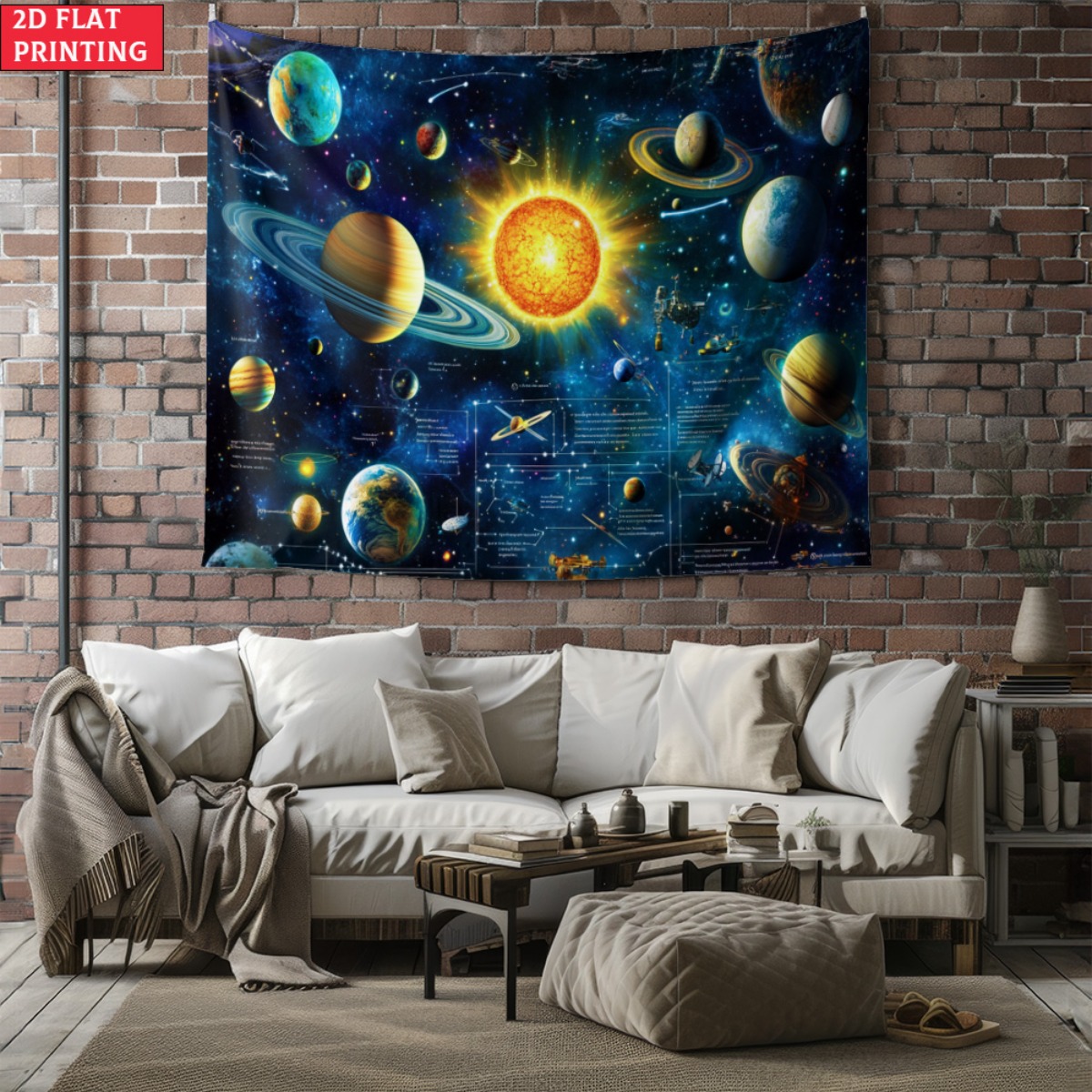 Kids Educational Poster - Tapestry Tata Surya tanpa bingkai, seni