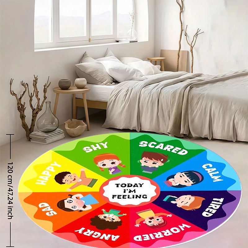 Kids Education Room - Karpet Bulat Flanel Edukatif Bagan Emosi