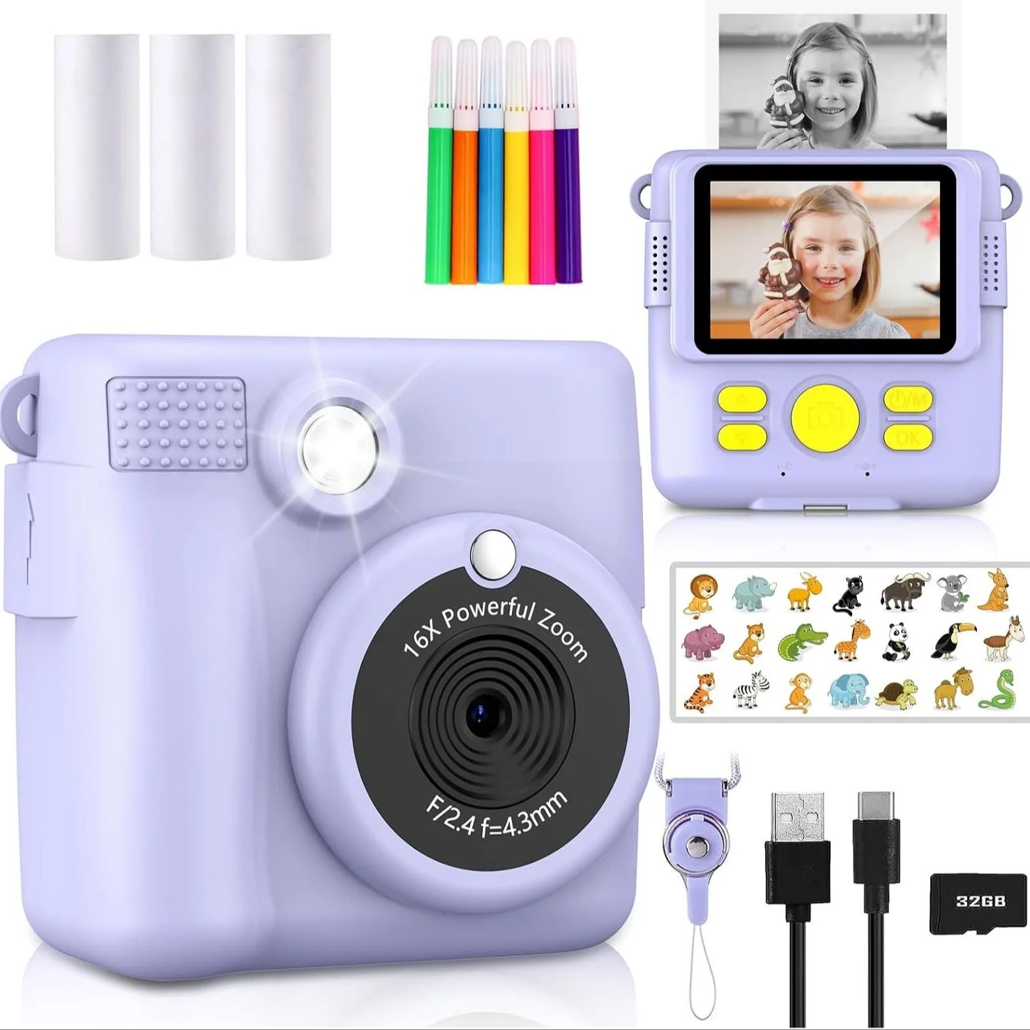 Kids Physical Education Videos - Kamera cetak InstantPrint untuk anak-anak hadiah