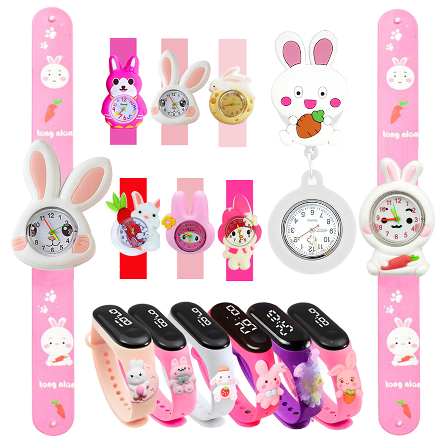Kids Educational Watch - Jam Tangan Anak Motif Kelinci Kartun