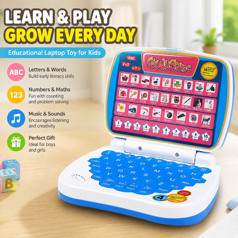 Kids Educational Computer - Laptop Simulasi Mini Mainan Edukatif Layar