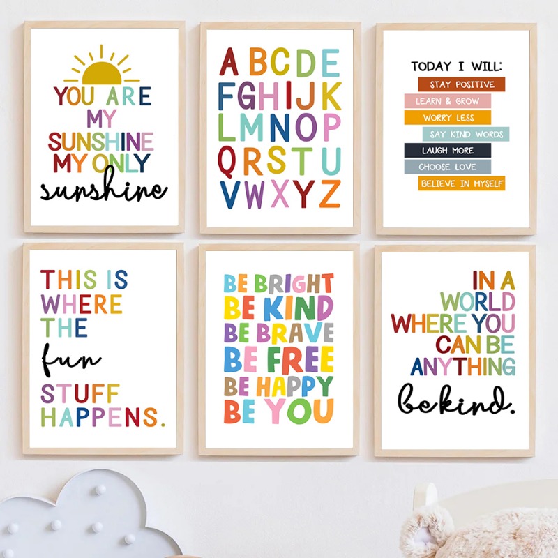 Kids Educational Poster - Poster Pendidikan Bahasa Inggris Angka Alfabet