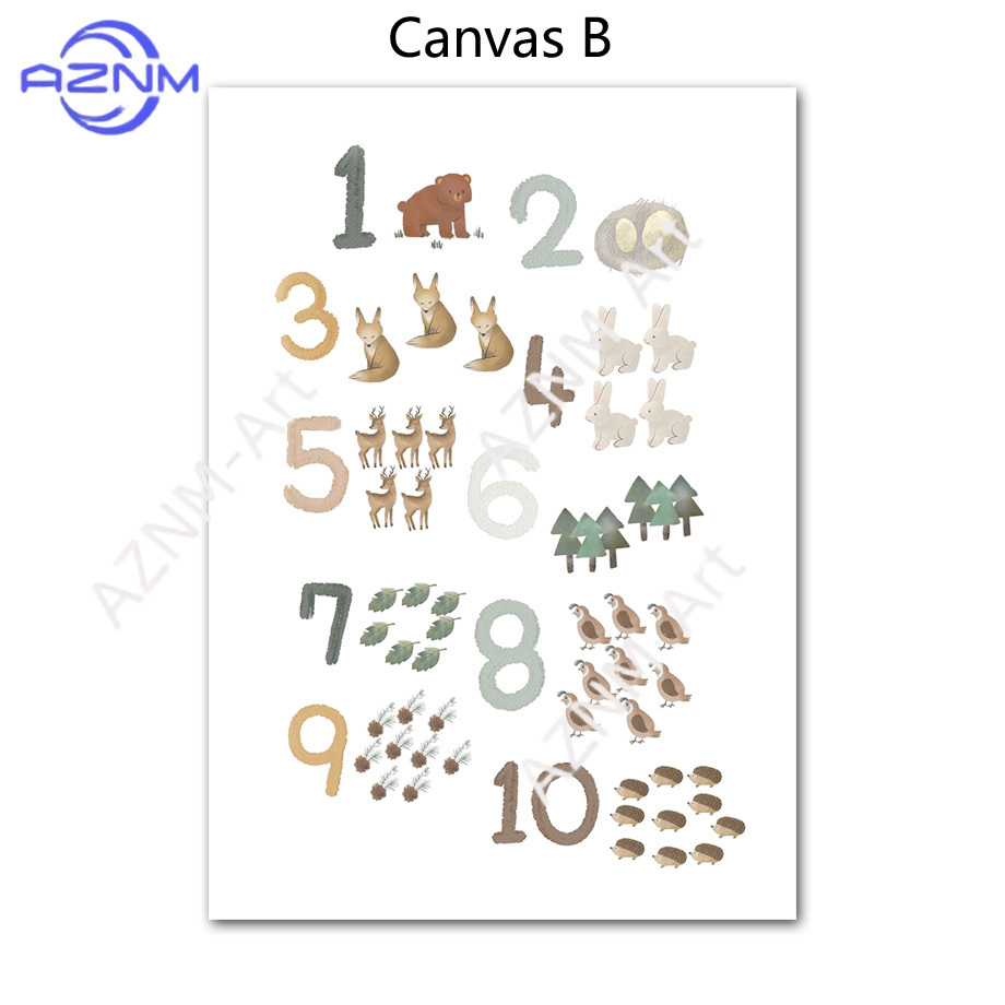 1/2 Buah Lukisan Kanvas Kertas - Kids Educational Poster ulasan dan harga