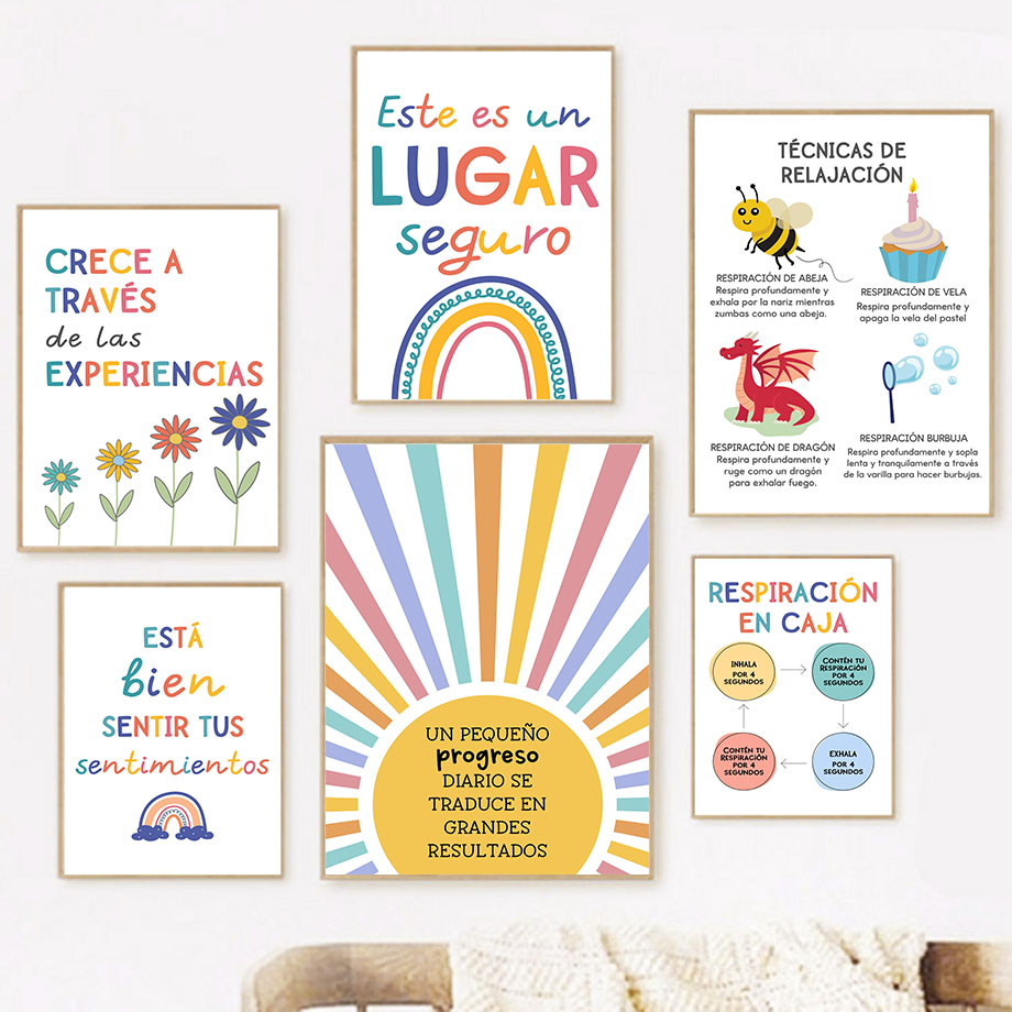 Motto Pendidikan Spanyol Lukis - Kids Educational Poster ulasan dan harga