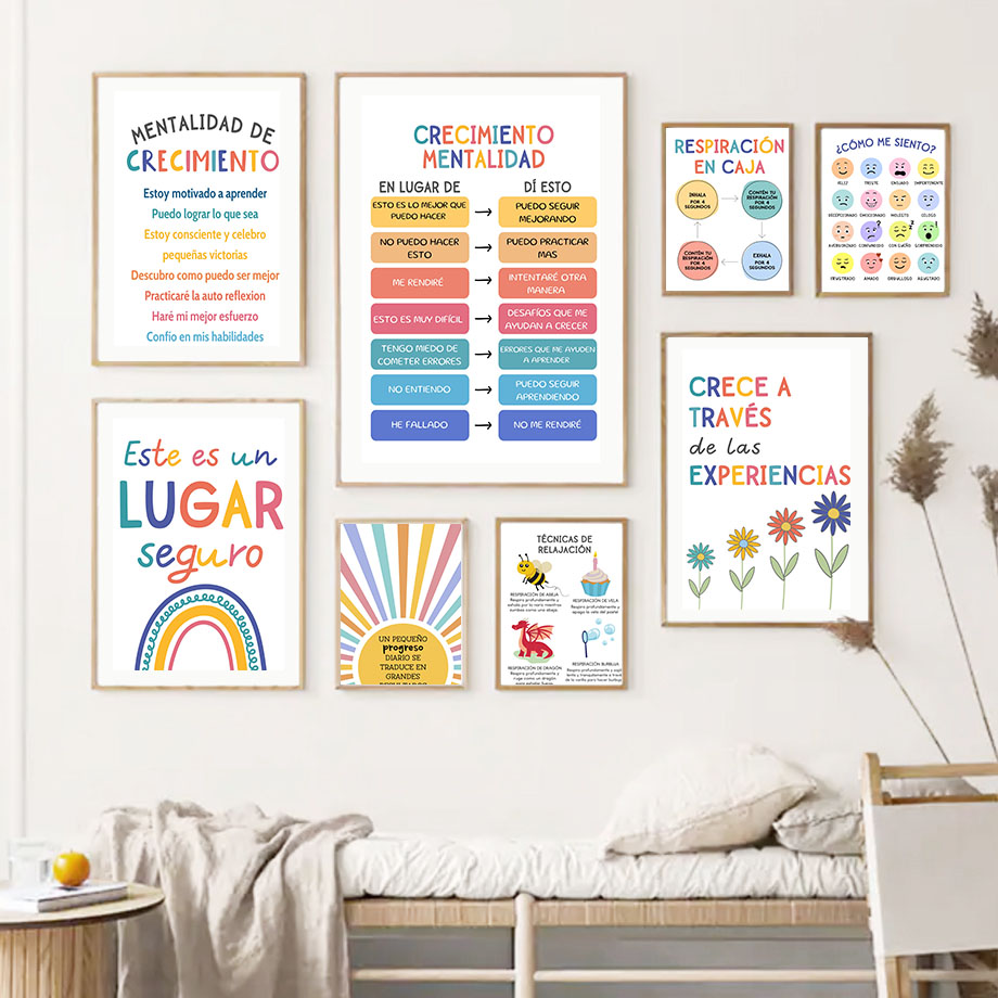 Motto Pendidikan Spanyol Lukis - Kids Educational Poster ulasan dan harga