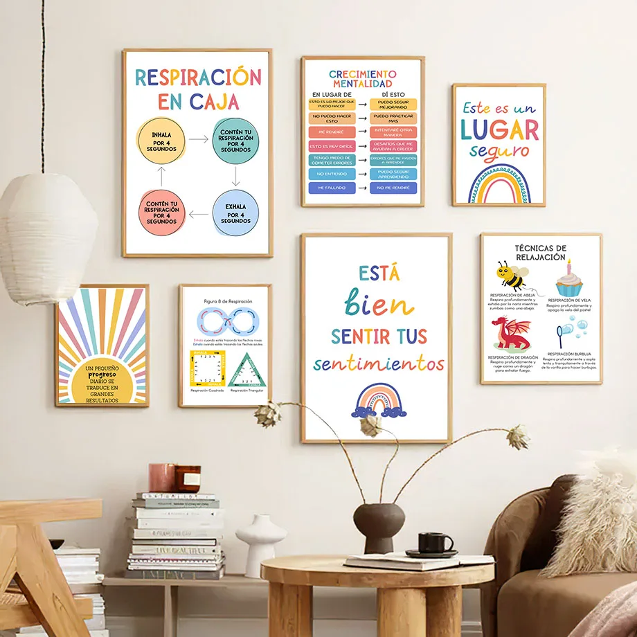 Motto Pendidikan Spanyol Lukis - Kids Educational Poster ulasan dan harga