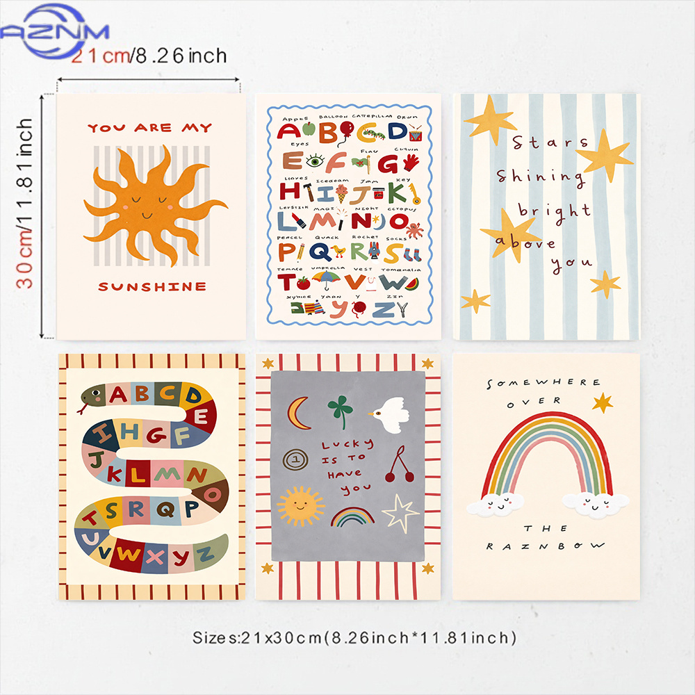 Set berisi 6 Poster Kanvas Sen - Inspirational Kids Education Quotes ulasan dan harga