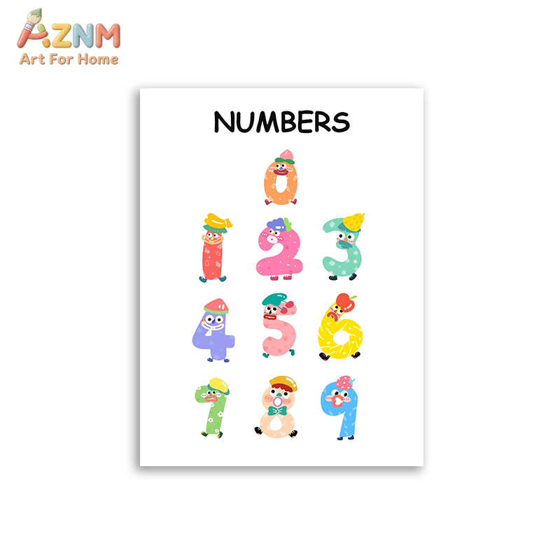 AZNM Seni Dinding Kanvas Tanpa - Kids Educational Poster ulasan dan harga