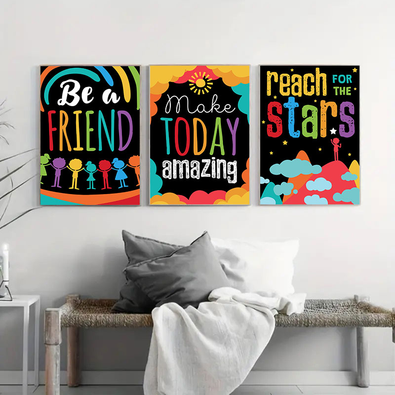 Poster Dekorasi Dinding Inspir - Inspirational Kids Education Quotes ulasan dan harga