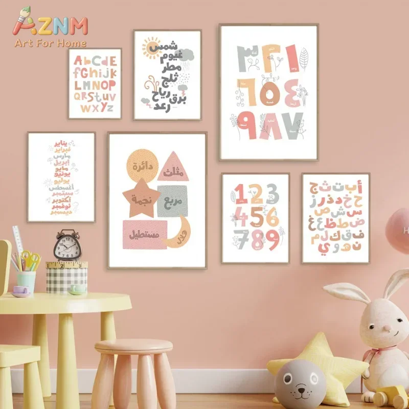 Seni Dinding Arab Bahasa Inggr - Kids Educational Poster ulasan dan harga