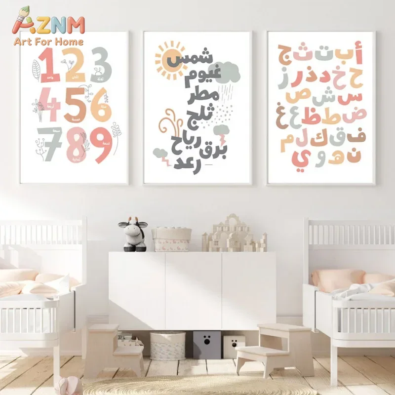 Seni Dinding Arab Bahasa Inggr - Kids Educational Poster ulasan dan harga